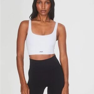 Joja White Sports Crop Top balance bra size S/m like new sports squareneck